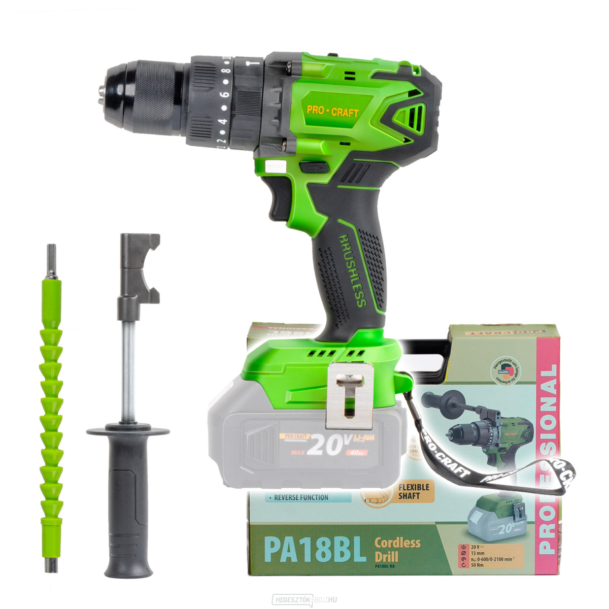 Akkus fúró-csavarozó ütvecsavarozóval Procraft PA18BLbb | PA18BL-BB