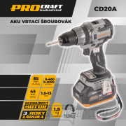 Akkus fúró-csavarozó Procraft Industrial CD20A | CD20A-1b-c Előnézet 