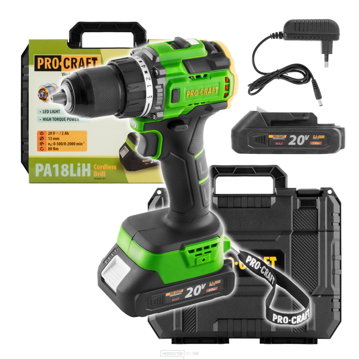 Akkus fúró-csavarozó Procraft PA18LiH | PA18LiH-1B-C