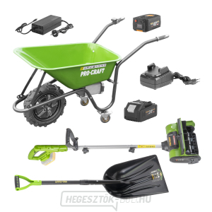 Procraft PWB150 akkus talicska + PSB20bb akkus hófúvó + GPS-1150 lapát + akkumulátor és töltő | SPWB150/PSB20bb/GPS-1150/20-4/20-1 gallery main image