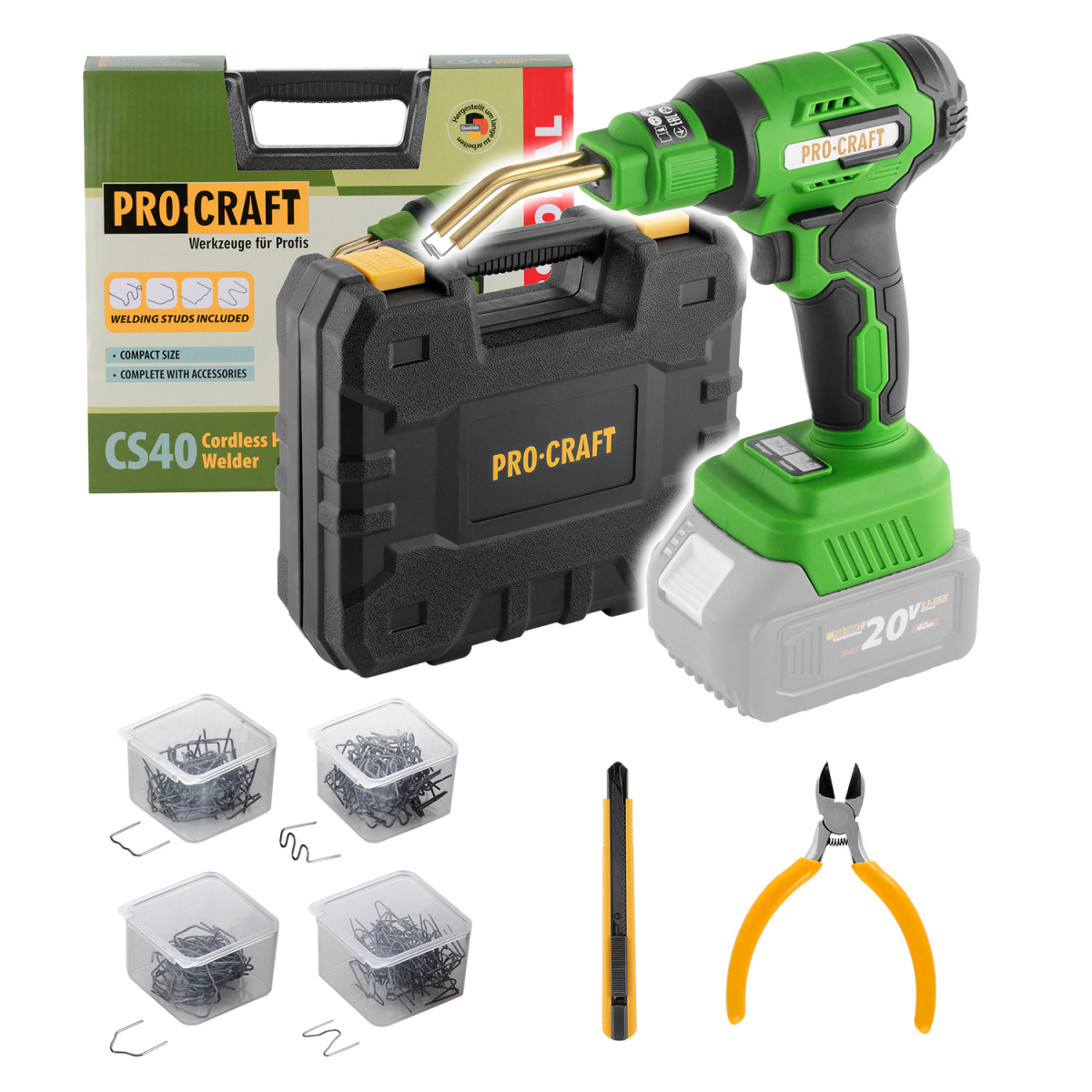 Akkus forrasztópisztoly műanyagokhoz Procraft CS40bb (akkumulátor és töltő nélkül) | CS40-BB