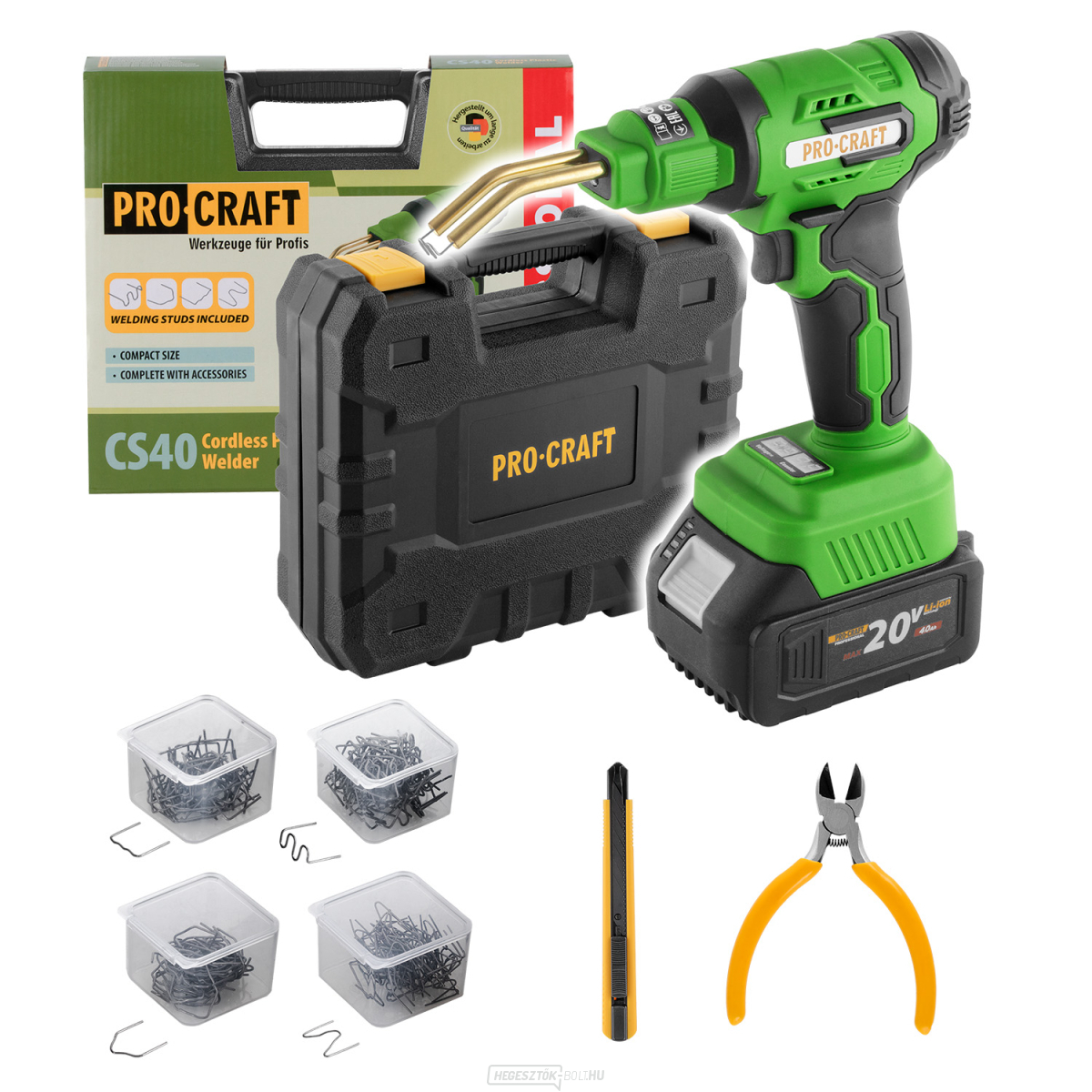 Akkus forrasztópisztoly műanyagokhoz Procraft CS40bb (akkumulátor és töltő nélkül) | CS40-BB