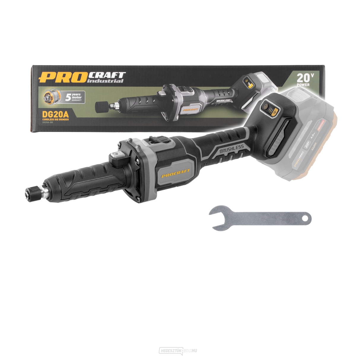 Akkus egyenes csiszoló Procraft Industrial DG20A-BB (akkumulátor és töltő nélkül) | DG20A-BB