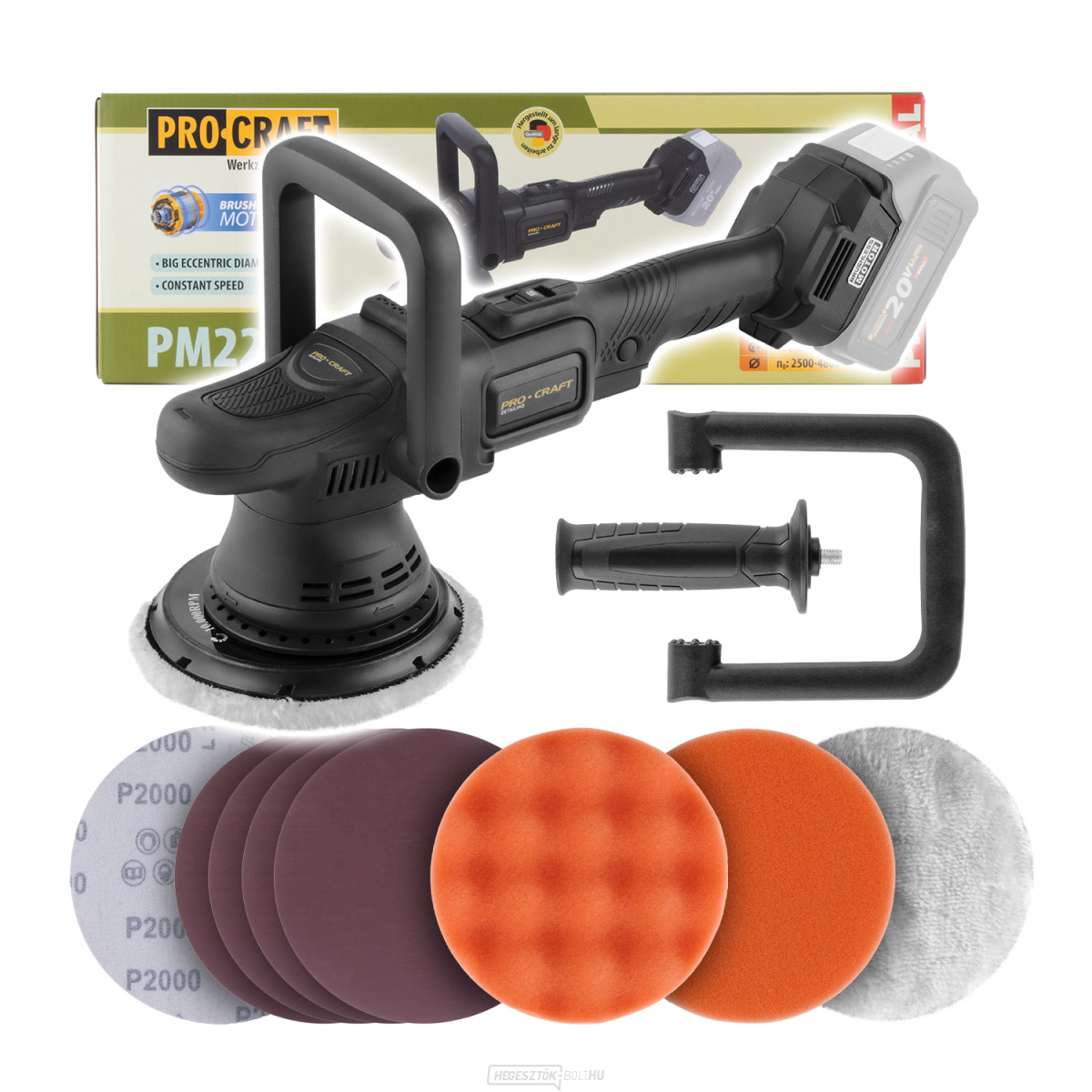 Akkus polírozó Procraft PM22bb (akkumulátor és töltő nélkül) | PM22bb
