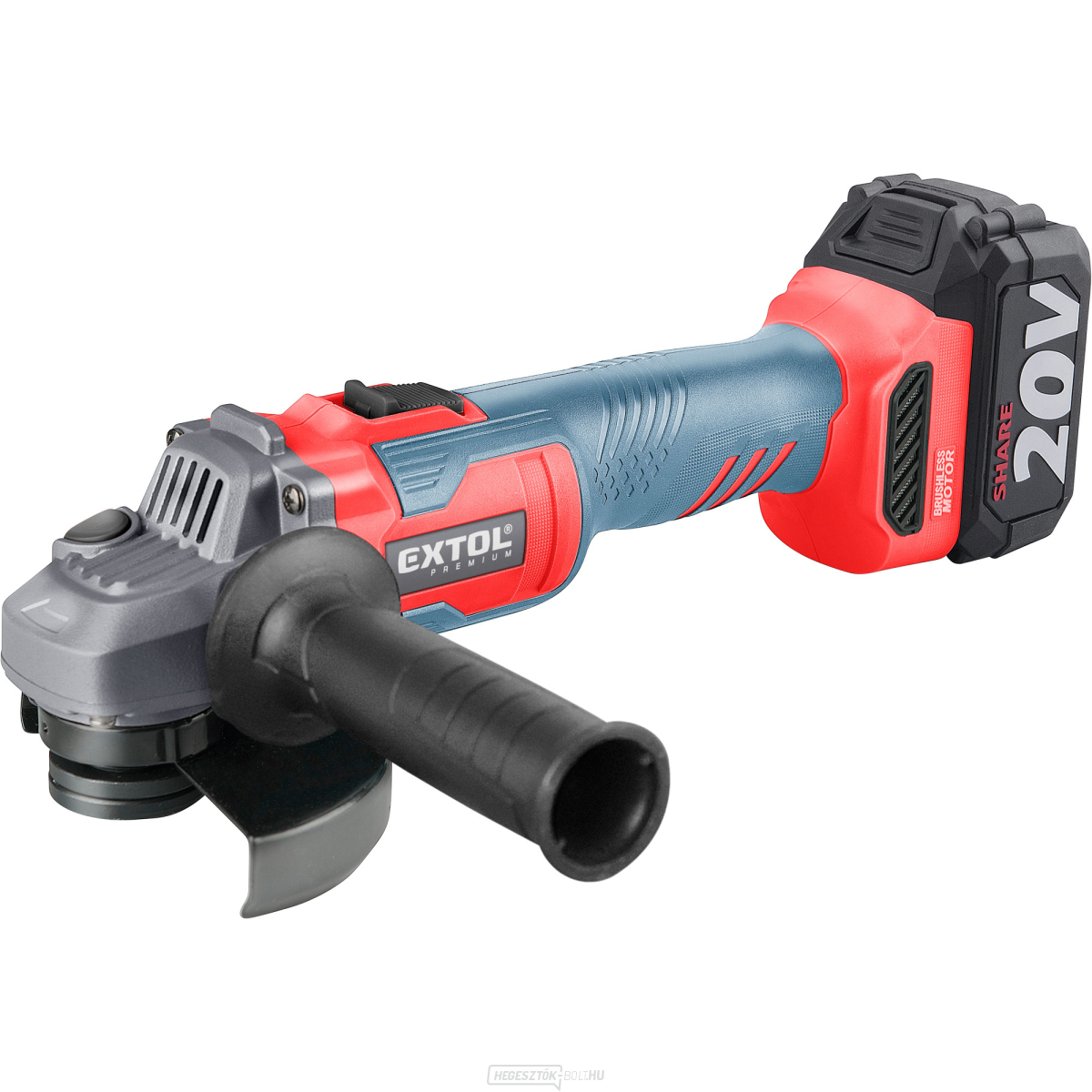 akkus sarokcsiszoló SHARE20V, 125mm, SZÉNKEFEMENTES, 4Ah