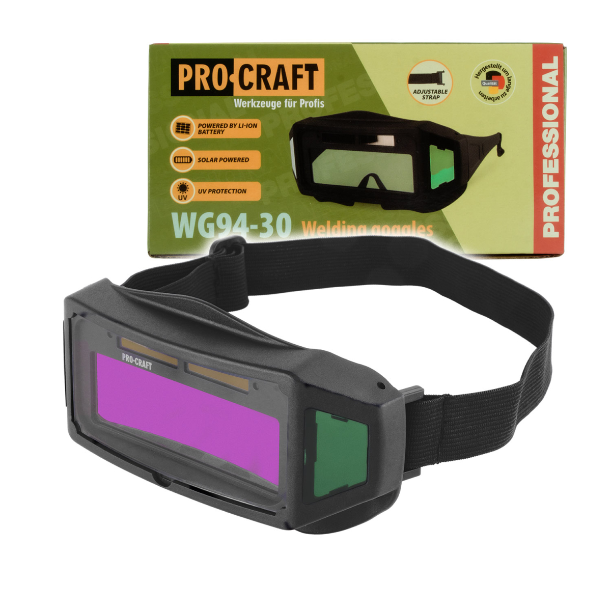 Procraft WG94-30 automatikusan sötétedő hegesztőszemüveg | WG94-30