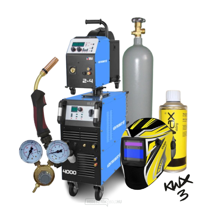 Inverter KITIN 4000SW SYNERGIC + Adagoló KITin 2-4EW Synergic + 5mW csatlakozó + Zseblámpa + Fedél + jobb szelep + Tele CO2 palack 