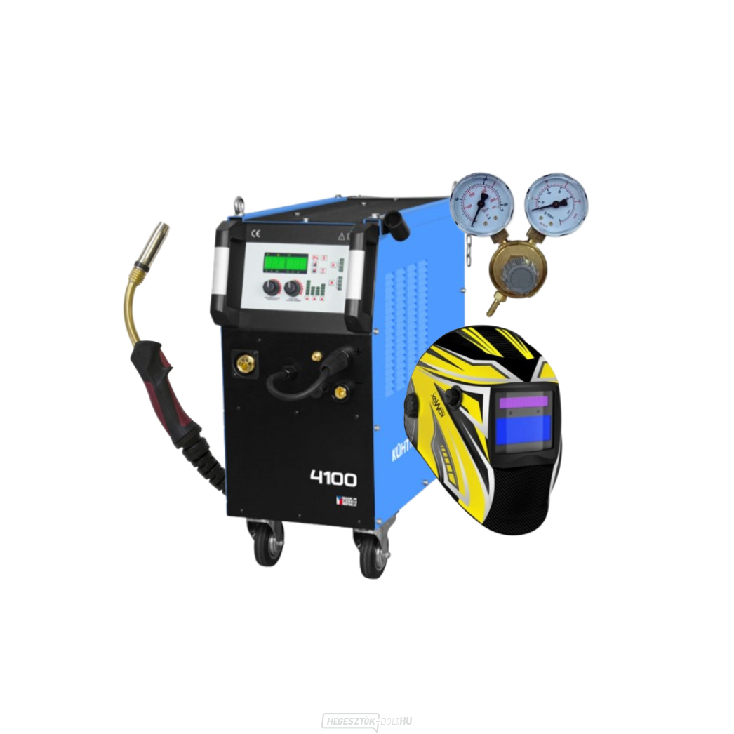 KITin 4100 Multi MIG V2 + Pisztoly + Hegesztősisak + Vörös szelep