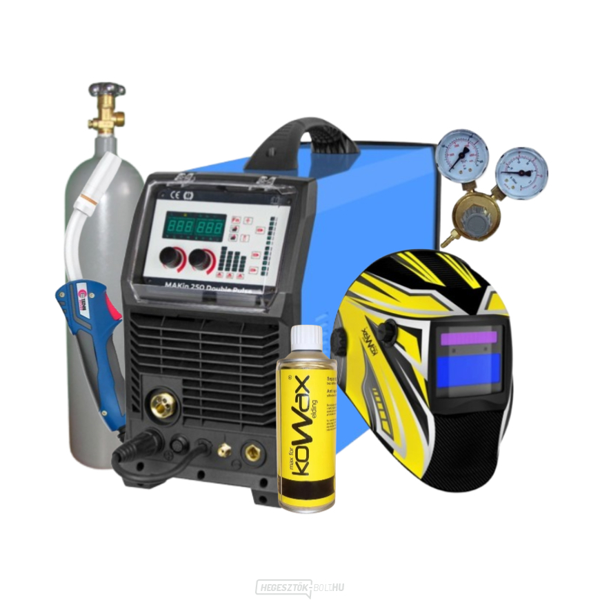 Inverteres MAKin 250 DUPLA IMPULZUS + Pisztoly + Bura + Reduktor szelep + Tele CO2 palack + Spray