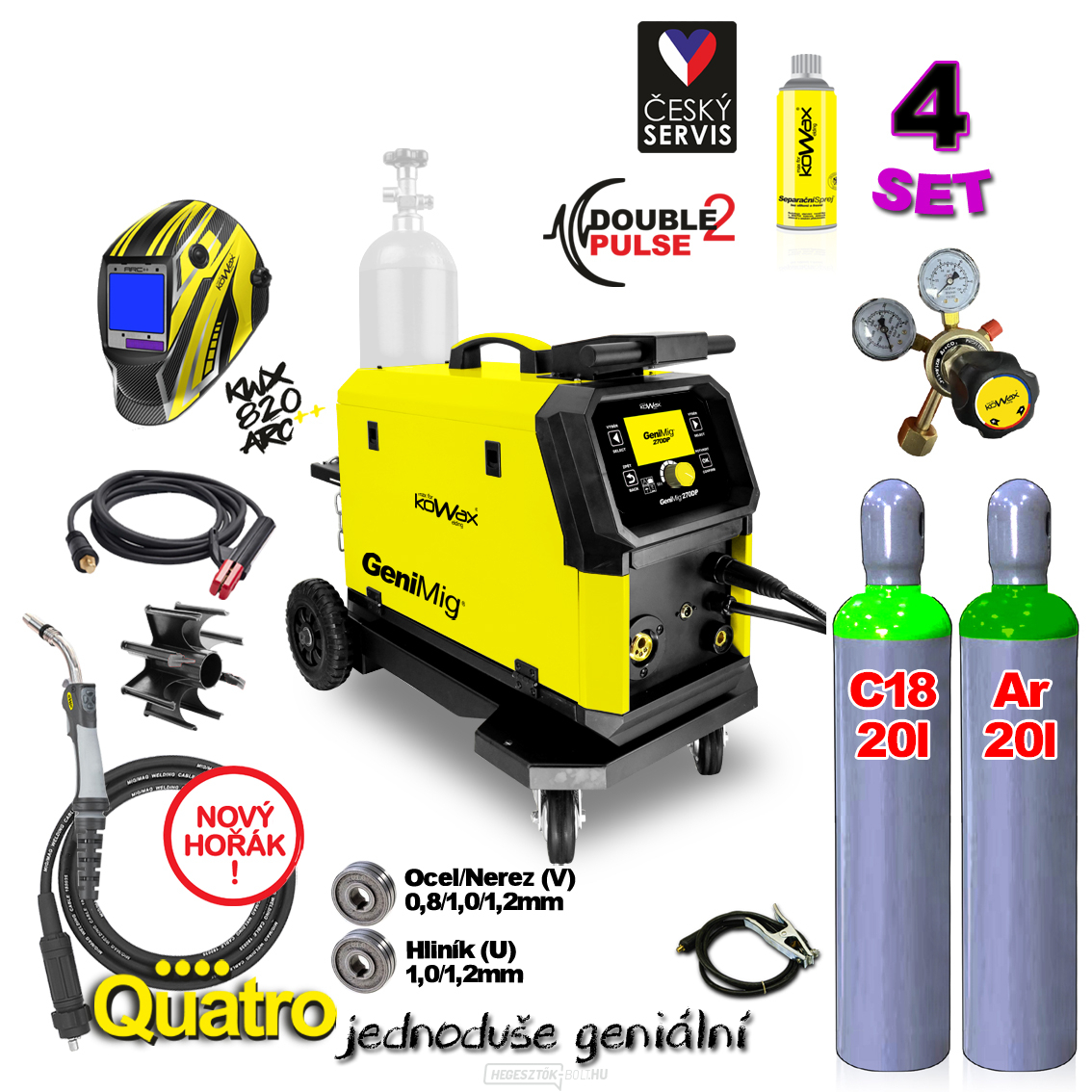 KOWAX hegesztő inverter GeniMig® 270DP SET4Q (MIG/MAG/LiftTIG)