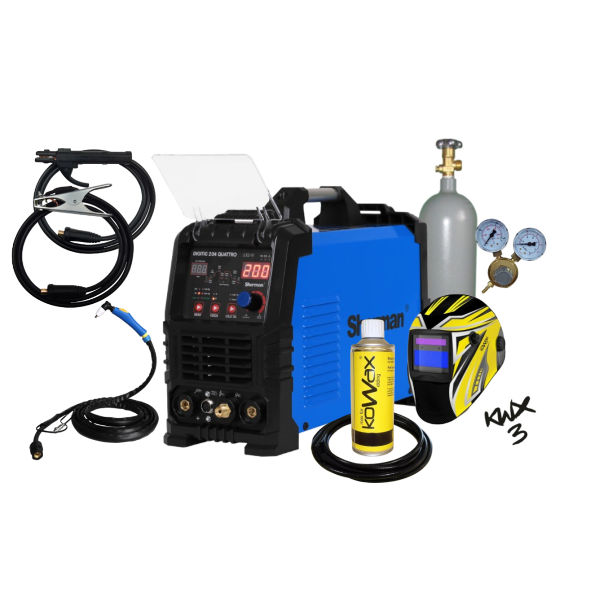 DIGITIG 204 QUATTRO + Kábelek + Zseblámpák + Sisak + Tömlő + Tele CO2 Palack + Visszacsapó szelep + Spray
