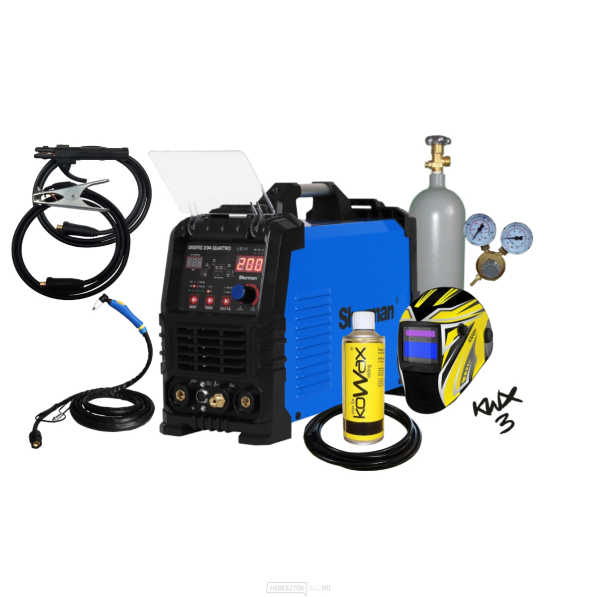 DIGITIG 204 QUATTRO + Kábelek + Zseblámpák + Sisak + Tömlő + Tele CO2 Palack + Visszacsapó szelep + Spray