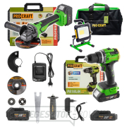 BG400 akkumulátorkészlet táskában: PA18LiH csavarhúzó, PGA22 sarokcsiszoló, LP20 zseblámpa (reflektor) | SPA18LiH-1B/PGA22-1B/LP20/BG400 gallery main image