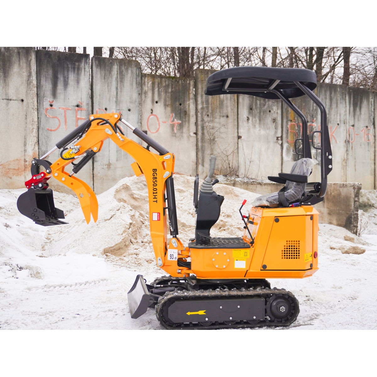 Mini kotrógép Baugarden BG850.01 HT kanál 400 mm, gyorskioldó kar, hidraulikus HÜVELYKÚT