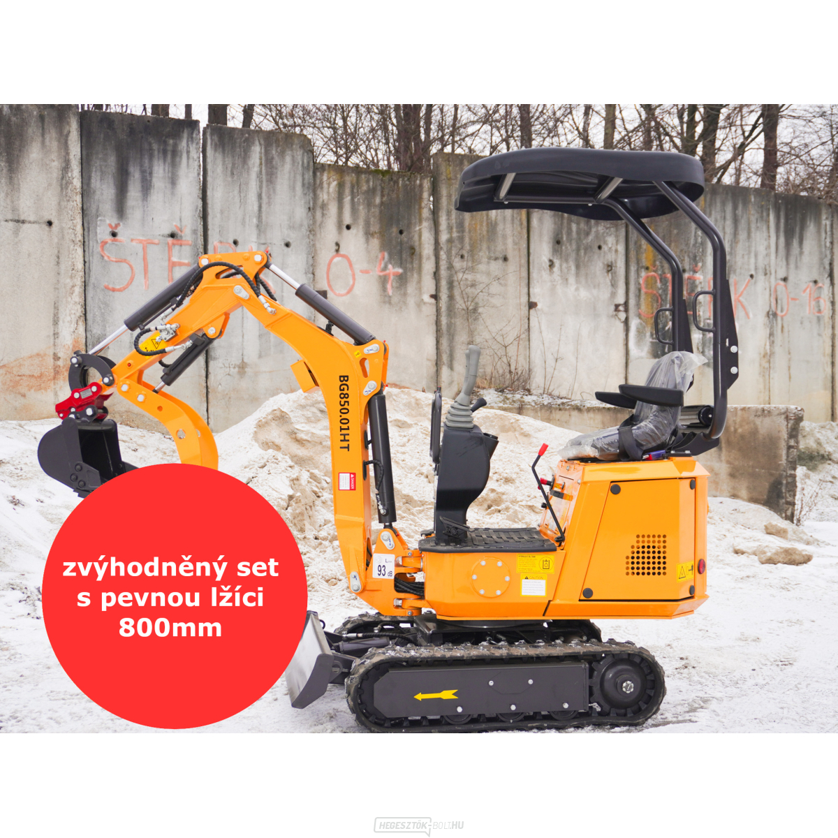 Baugarden BG850.01 HT mini kotrógép akciós készlet fix kanállal 800 mm