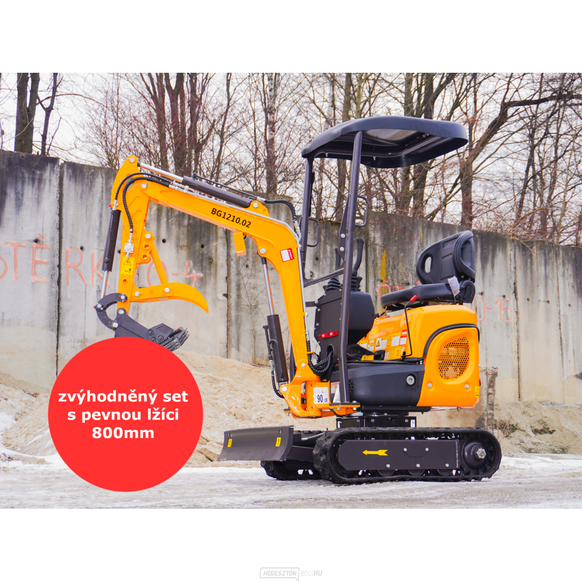 Baugarden BG1210.02 mini kotrógép kedvezményes készlet fix kanállal 800 mm