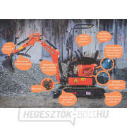 Baugarden BG1260.12 CX PRO HT Kubota minikotró akciós készlet hidraulikus kanállal 800 mm Előnézet 