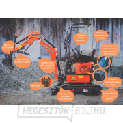 Mini kotrógép Baugarden BG1260.12 CX PRO II Kubota, kanál 400 mm, hüvelykujj tartása Előnézet 