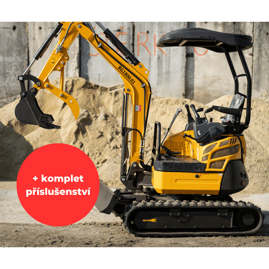 Baugarden BG1800.01 mini kotrógép kedvezményes készlet fix kanállal 1000 mm