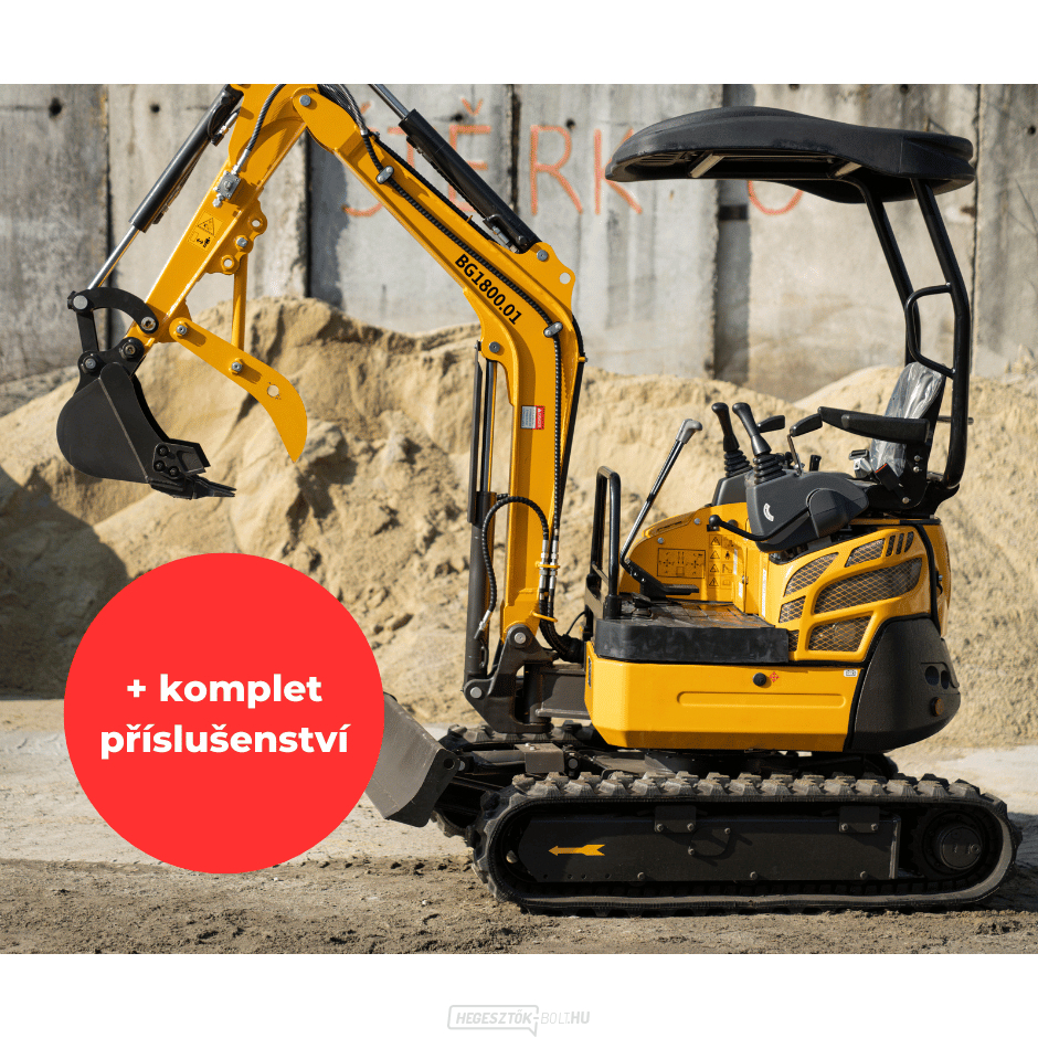 Baugarden BG1800.01 mini kotrógép kedvezményes készlet fix kanállal 1000 mm