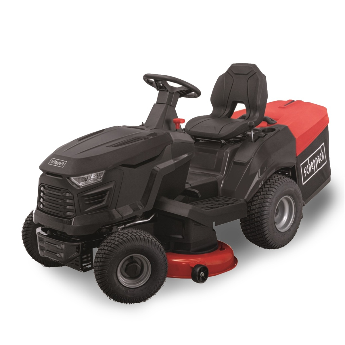 Scheppach TMR 452-98H-RD fűnyíró traktor 98 cm hátsó kidobással és hidrosztatikus sebességváltóval