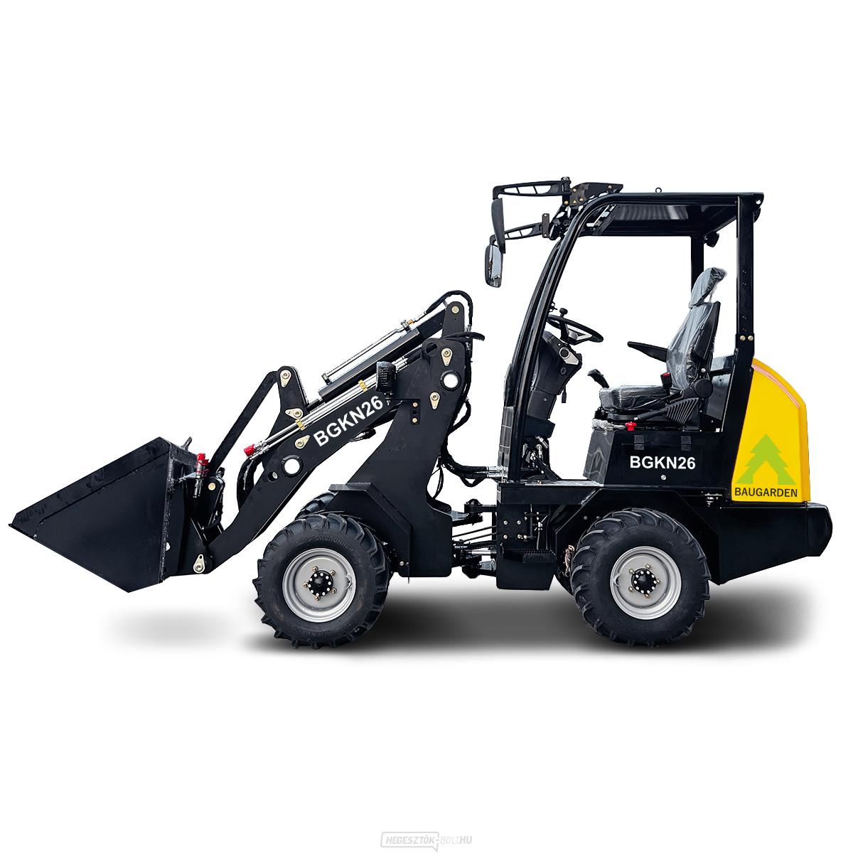 BAUGARDEN BGKN26 Kubota kerekes rakodó + kanál 1250 mm + hidraulikus szorító