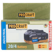 Újratölthető akkumulátor 20V Li-ion, 4000mAh Procraft 20/4 Industrial | 20/4 Industrial náhled