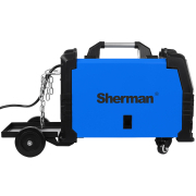 Sherman DUALMIG 210 S4 inverteres hegesztő kerekekkel és palacktartóval + Pisztoly + Kábelek + Sisak + Hátsó szelep + Vezeték + Tele CO2 palack Előnézet 