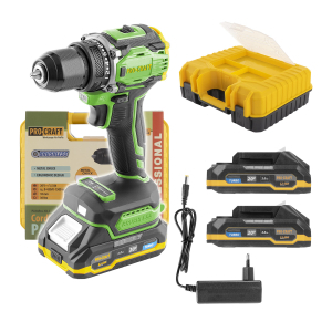 Akkus fúró-csavarozó Procraft PA18Pro-2B-C két akkumulátorral | PA18Pro-2B-C