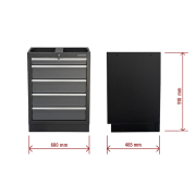Matabro MB-TGC1305N, Műhelyszekrény | 5 fiók | 680 x 458 x 910 mm náhled