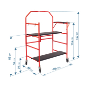 Mobil acélállványzat, állítható magasság 27-56-85 cm, teherbírás akár 226 kg Előnézet 