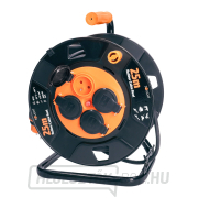 Solight dobhosszabbító kábel, kültéri, 4 aljzat, fekete, 25m Előnézet 